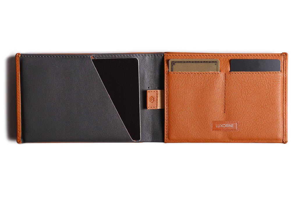 Travel Wallet with RFID Protection – Tan/Grey