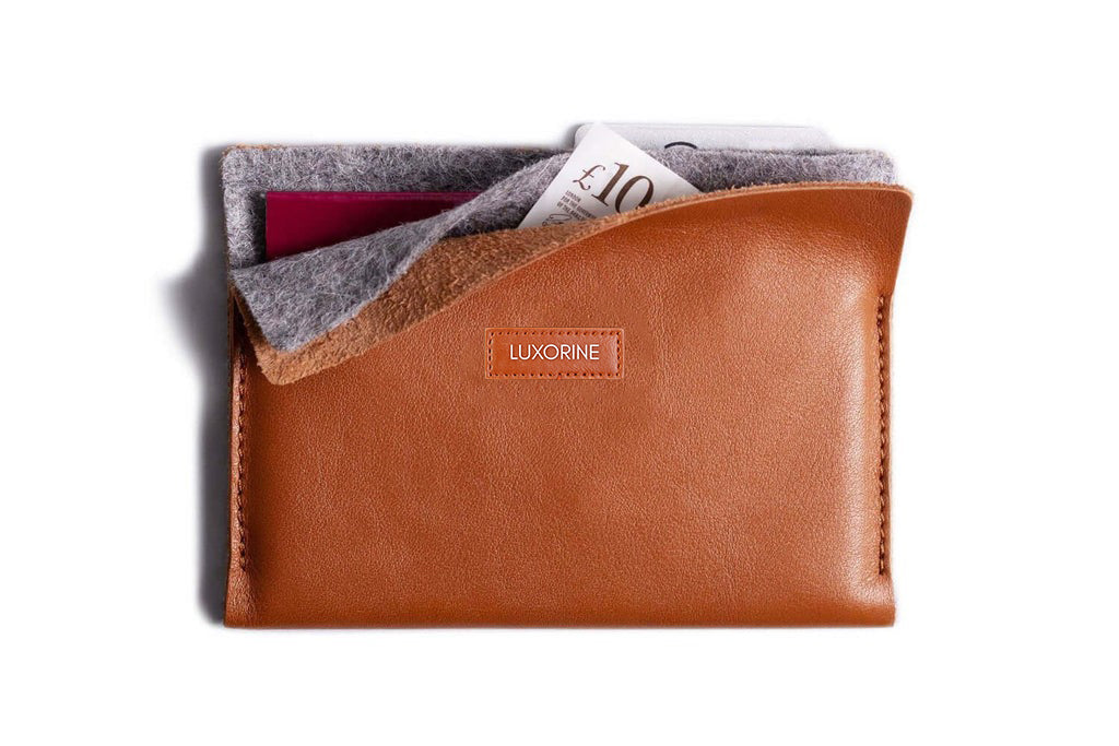 Super Slim Leather Passport Wallet – Horizon (Tan)